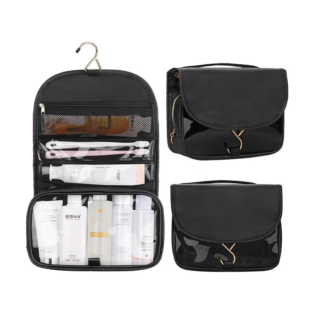 

Relavel Travel Hanging Portable Cosmetics Makeup Toiletries Organizer Compact Bathroom Storage Toiletry Bag, Black