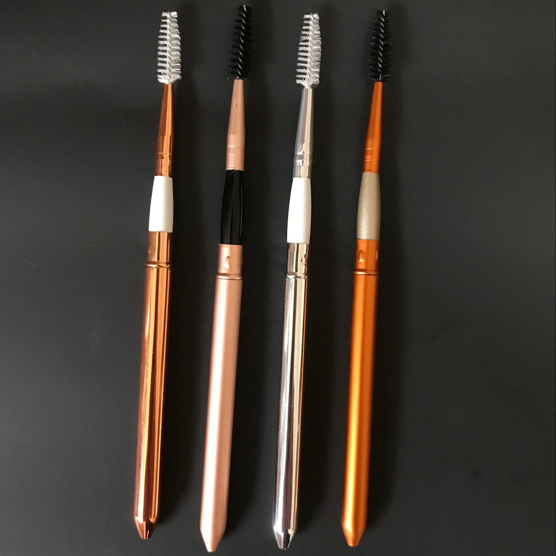 Nylon Bristle Eye Brush With Cap Retractable Eyelash Mascara Brushes