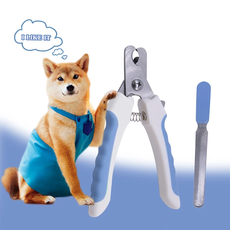 

2 in 1 Stainless Steel Pet dog CatNail Clippers Paw Claw Trimmer Scissors with Free Nail Fileer, Blue &pink