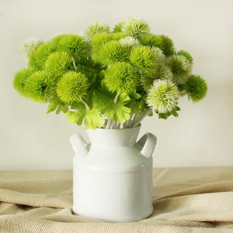 

M802 Home Decoration Single Hydrangea High-quality Artificial Flowers Vivid Silk Simulation Dandelion Green Grass Ball