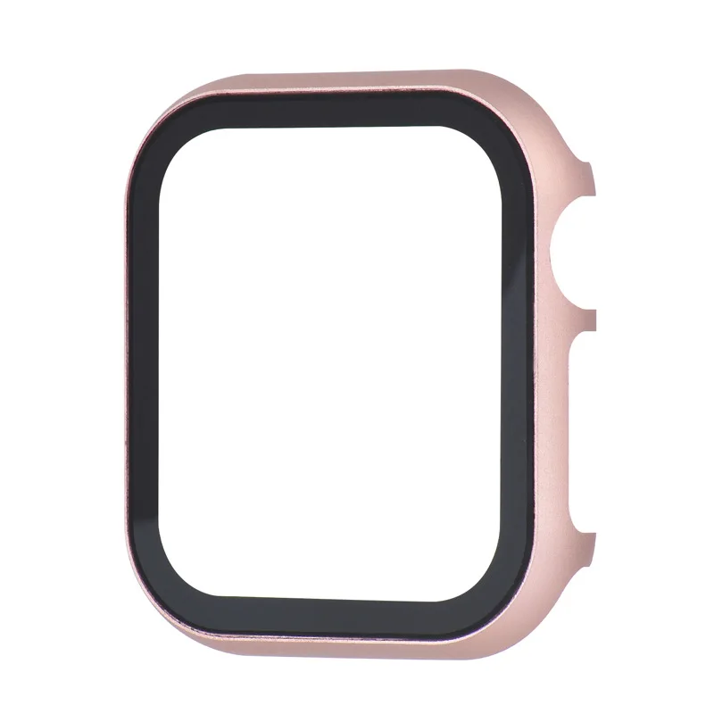 

Tempered Glass Screen Protector Film Full Cover Case For Apple Watch 42mm 38mm 40mm 44mm Series 4/3/2/1 Watch Case, 4 colors