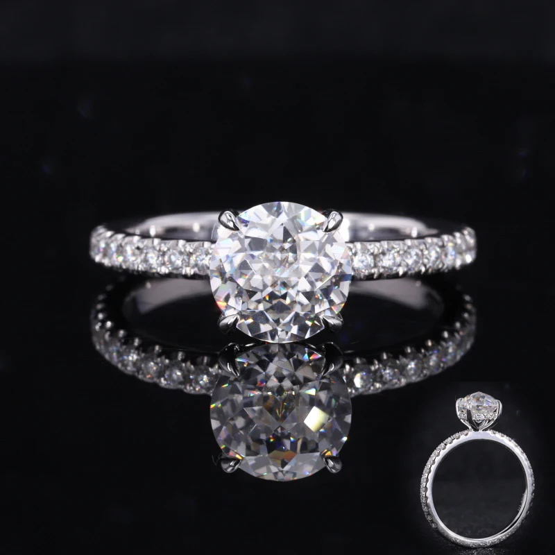 

Starsgem jubilee cut EDF vvs moissanite wedding band 18K white women gold rings