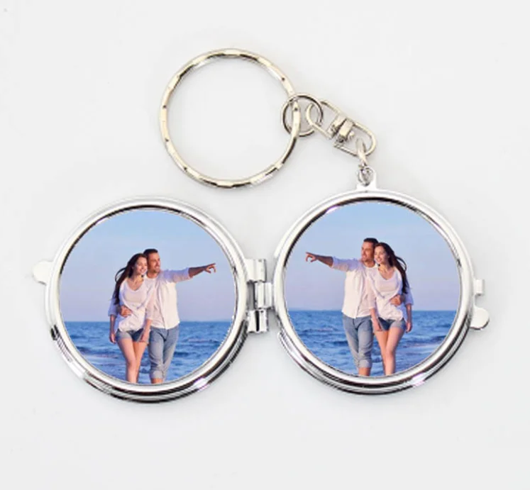 

Wholesale DIY Photo Sublimation Blank Metal Pocket Compact Mirror Keychain