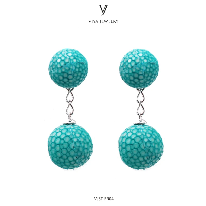 

Viya Jewelry DHL Free Shipping Exquisite Luxury Stingray Ball Drop Earring Jewelry For Women