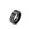 Titanium Men's Ion Plated Black Dual Wire Inlaid Center Band Ring