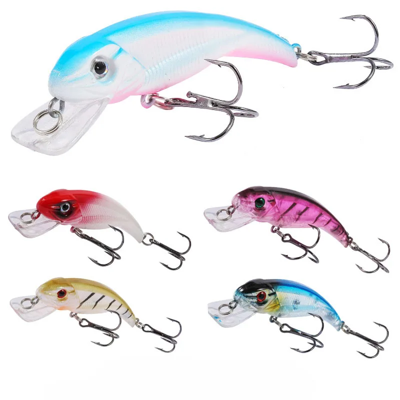

7.5cm/6.3g Artificial Minnow Sinking Plastic Hard Bait 3D Simulation Eyes 6# With Treble Hook Wobblers Floating Lure