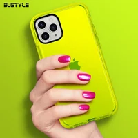 

Neon Yellow Color Impact 360 Protection Pu+Tpe Rubber Bumper Anti-shock Smart Cell Phone Cover Case For Apple For Iphone 11