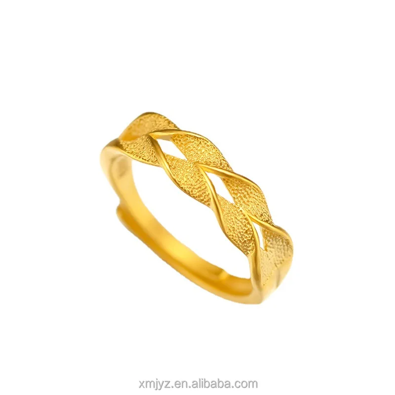 

Douyin Live Suisui Ping An Simple Wheat Sui Little Girl Ring Wave Twist Ring Vietnam Shajin Open Female Ring