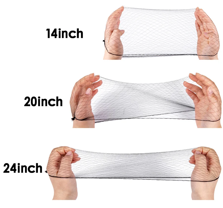 

1000 pcs/lot 10mm Nylon Hair net Invisible Soft Elastic Lines Big Net Hairnets for packing wigs and hair extension, As show