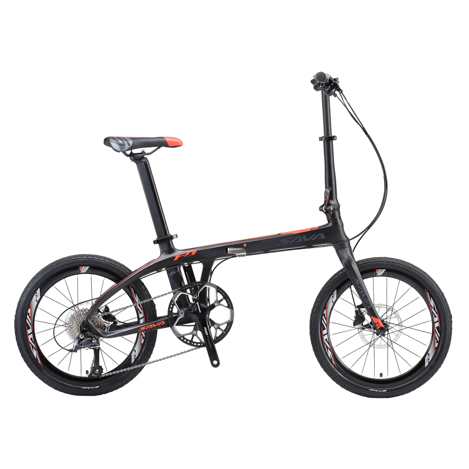 

The Lowest Price SAVA Z1 Folding Bike Adult 20 inches Carbon fiber Folding Bicycle Mini City Bike, Black red/black blue/black orange