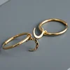 Fashion 2019 Trending Jewelry Women Gold Hoop Earrings With Hammered Crescent Moon