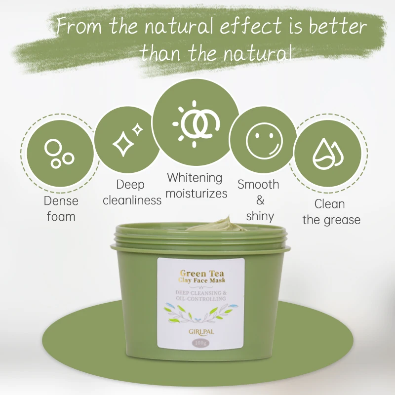 

Ready To Ship Hot Selling Girlpal Green Tea Clay Facial Mask