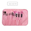 Full simple beginner 12pcs Premium Cosmetic Makeup Brush Set for Foundation Blending Blush Concealer Eye Shadow with PU bag