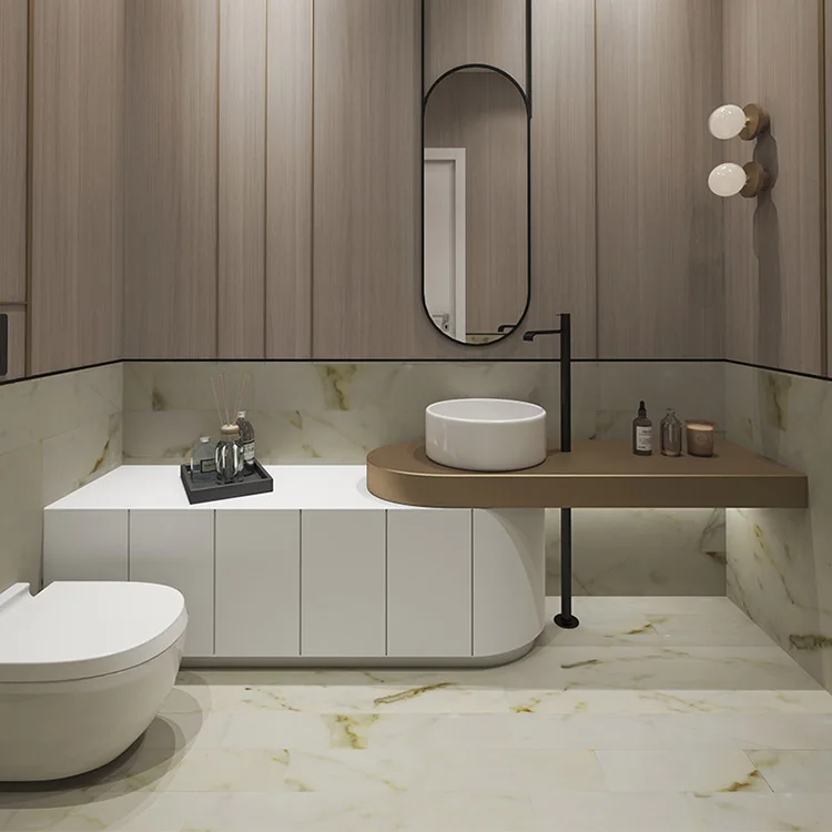 High quality Calacatta Gold Marble Mosaic floor