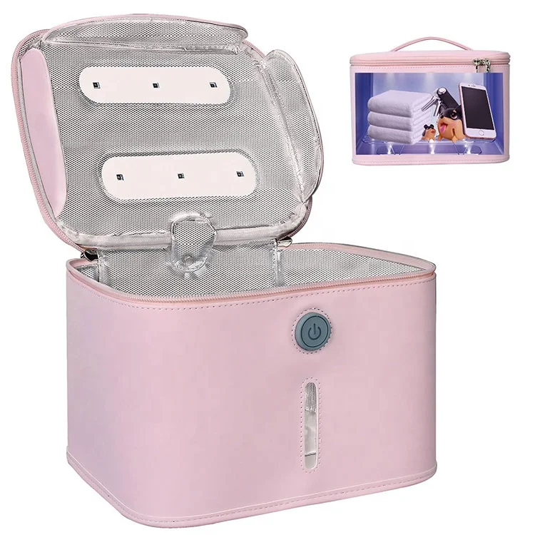 

Pink UV Sterilization Bag Powerful Led UVC Light Sterilizer box Case Portable UVC Light Sterilization UVC Bag for Travel