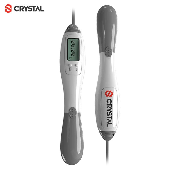 

Competitive electornic counting wire rope sport training digital cordless jump rope, Grey