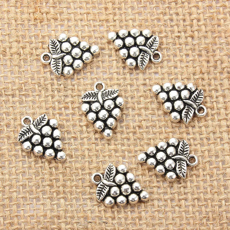 

Charms fruit vintage tibetan silver color grapes handmade craft pendant making DIY For bracelet jewelry