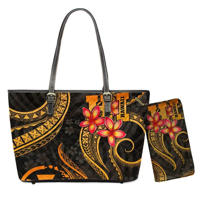 

POD Polynesian Traditional Tribal Hawaiian Print Purses And Handbags Casual Bags Women Handbags Ladies Luxury Handbags for Women, Customized color