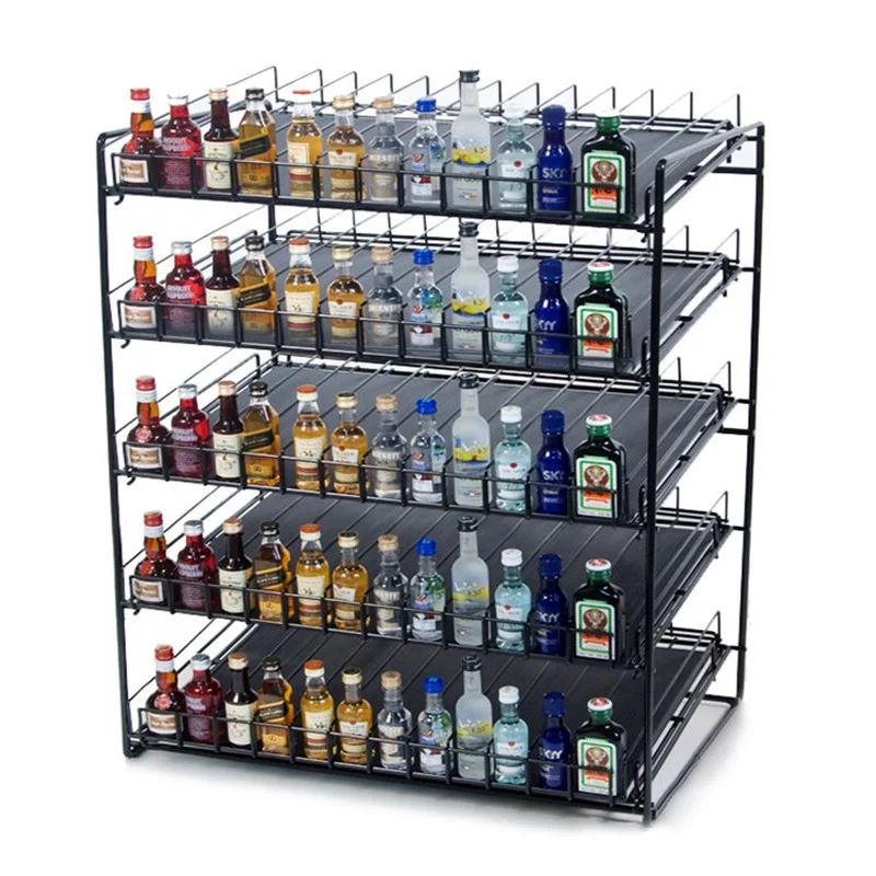 Metal Rack Food Shelf Merchandiser Jams Bottle Liquor Display Stand