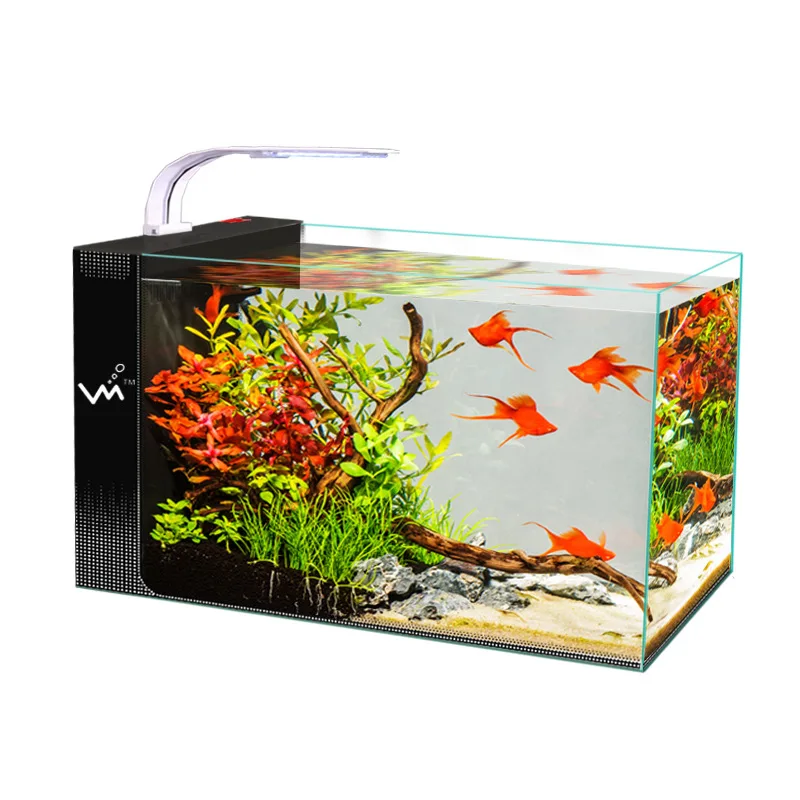

Aquarium Fish Tanks Accessories Home Mini Ecological Creative Aquariums Water Self-Circulation with Led Light Water FIlter Pumps