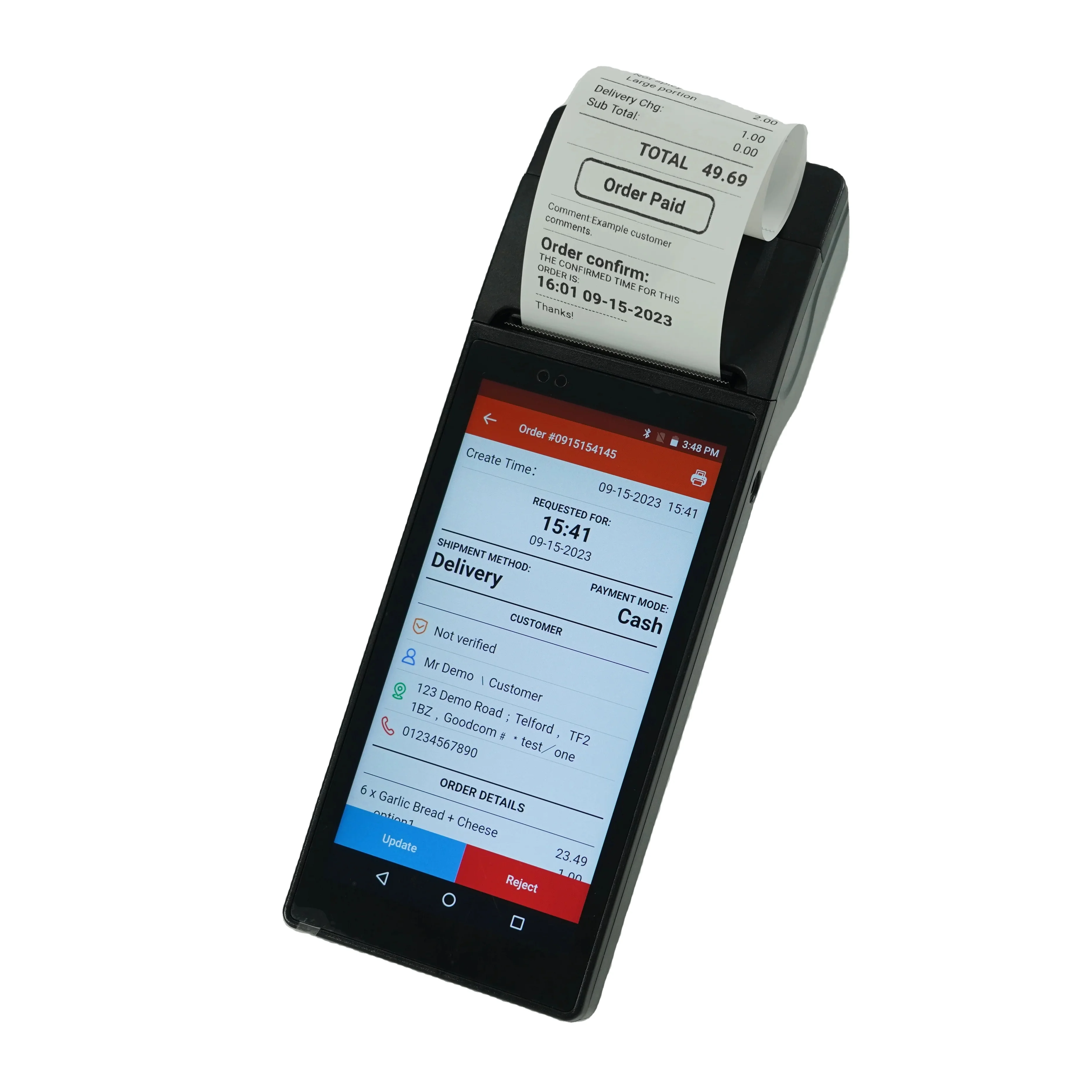 

Touch Screen Android POS Terminal with POS System for Online Food Ordering