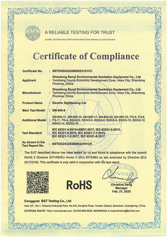 RoHS Certificate