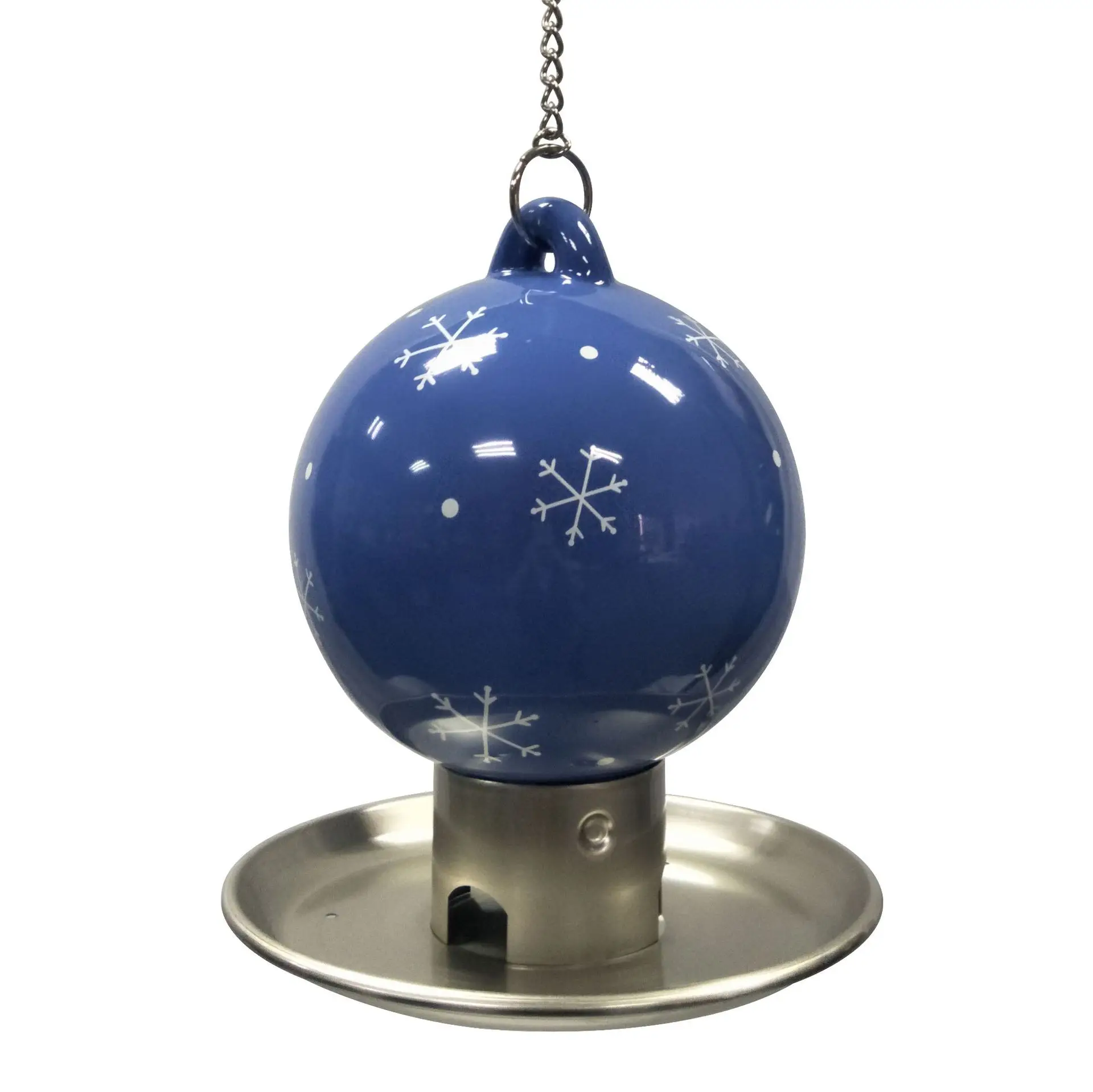 

Garden Outdoor Blue Snowflake Hook Ceramic Crafts Metal Plating Chassis Hook Hanging Bird Feeder