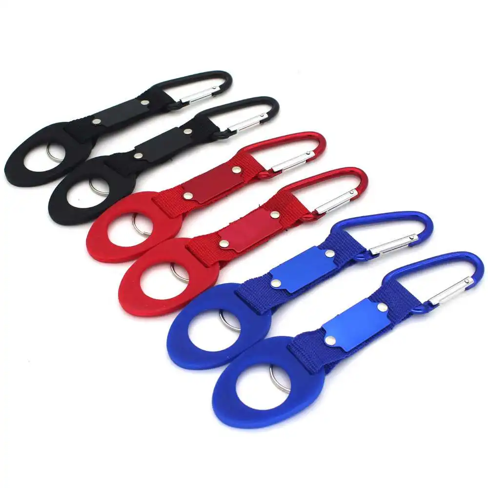 

Factory Directly Price Silicone mineral water bottle aluminum alloy mountaineering metal key chain backpack quick buckle