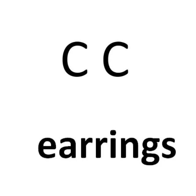 

Designer sterling silver double C earrings Korean temperament web celebrity female earrings pendant, Golden
