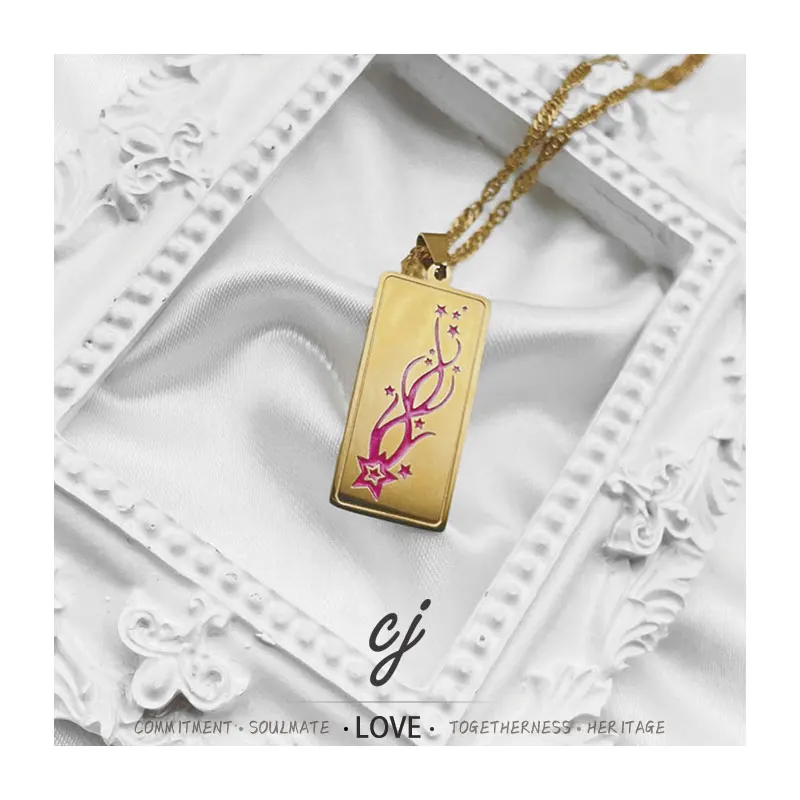 Carline New Fashion Women Stainless Steel 18k Gold Plated Sun Moon Star Zircon Pendant Necklace Jewelry Collection