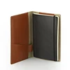 Custom small notebook hard cover genuine leather notebook cover