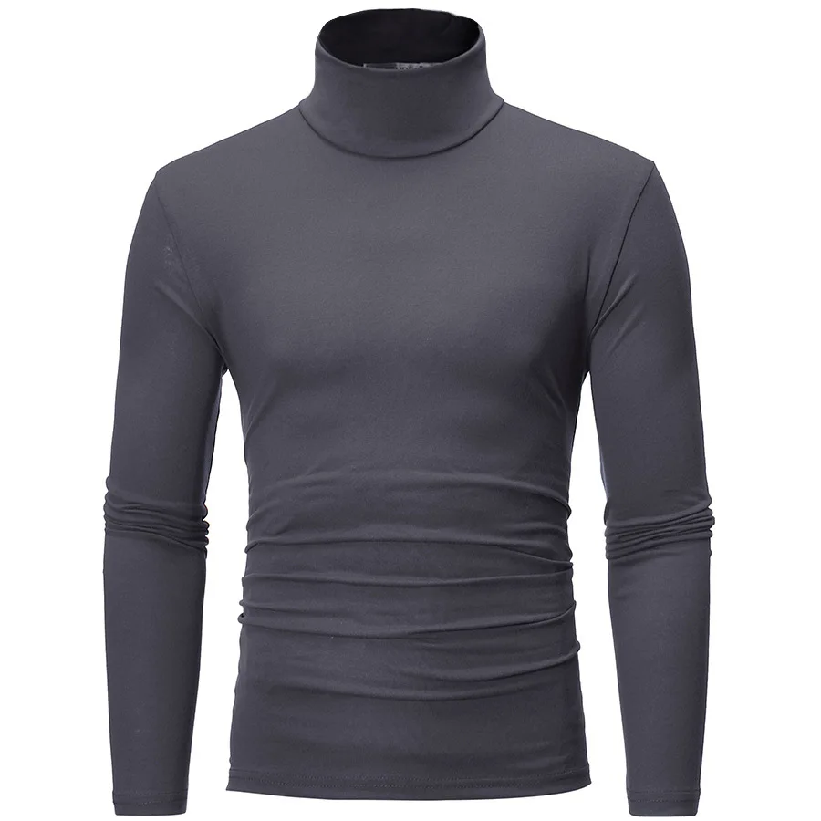 

Wholesale Turtleneck Blank Design Long Sleeve Clothes Men's T Shirts