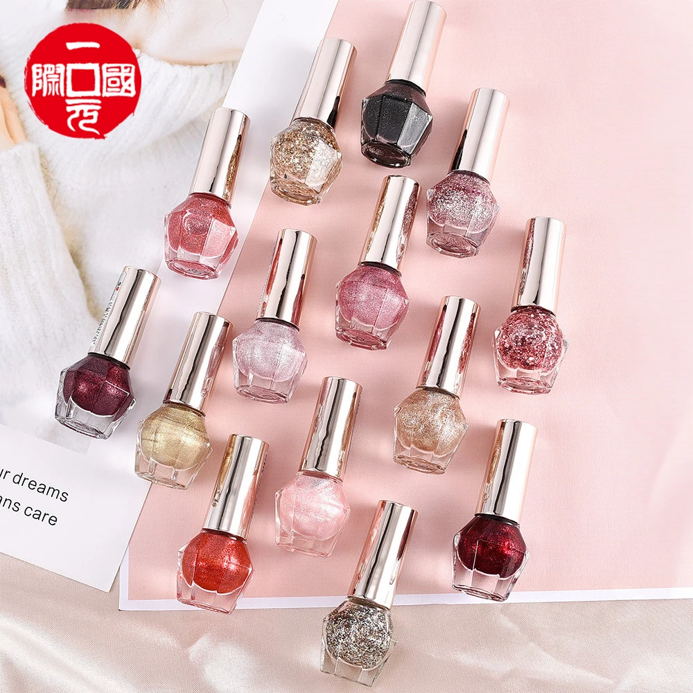 

Micro powder glitter long lasting color mini bottle nail polish set 5ML
