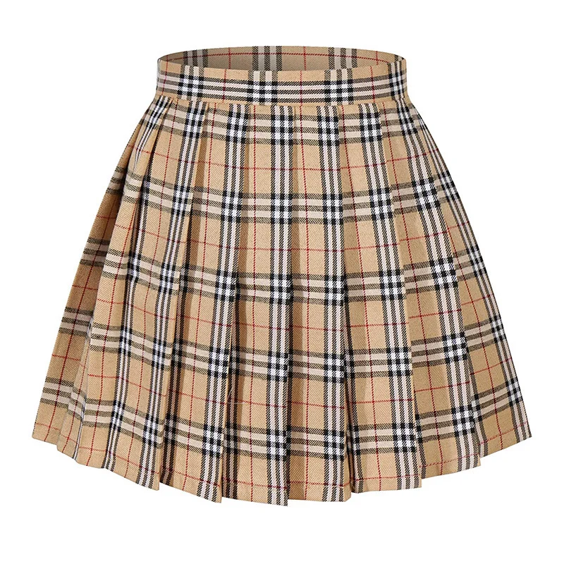 

Brilliant fabric plaid youth skirt, Customized color