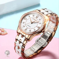 

2019 Classic lady's watches automatic wristwatch Women ceramic stainless steel business wrist watch For Female