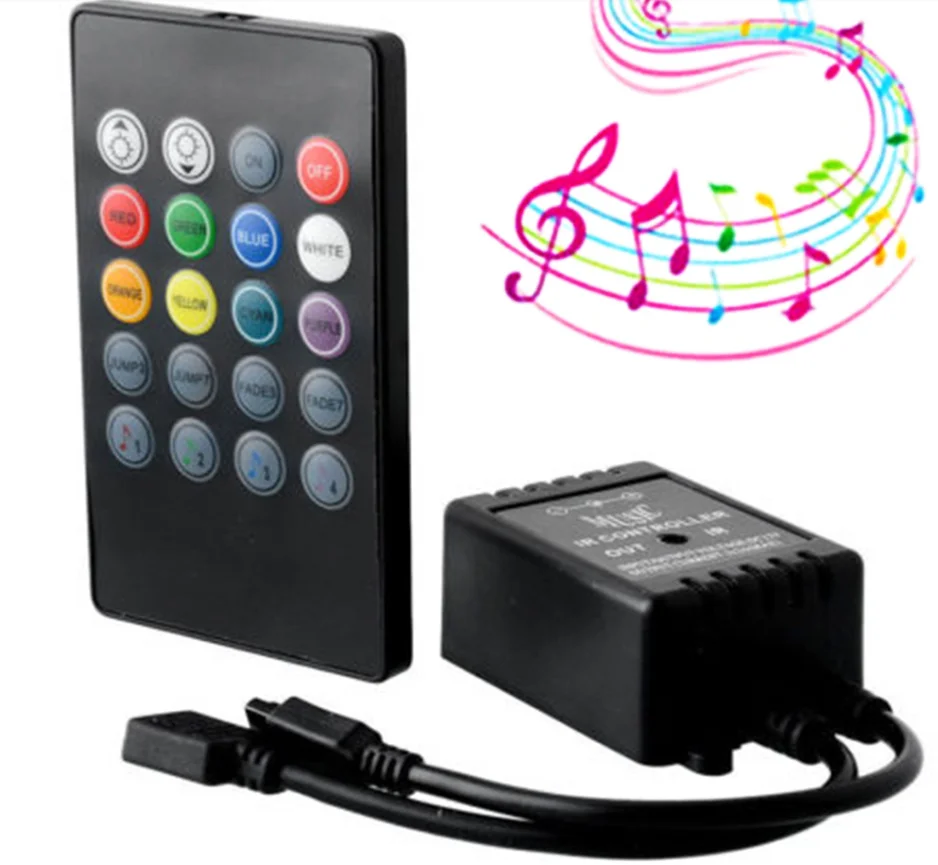 20 Keys Music Voice Sensor Controller Sound IR Remote Control RGB 3528 5050 LED Strip light RGB Controllers