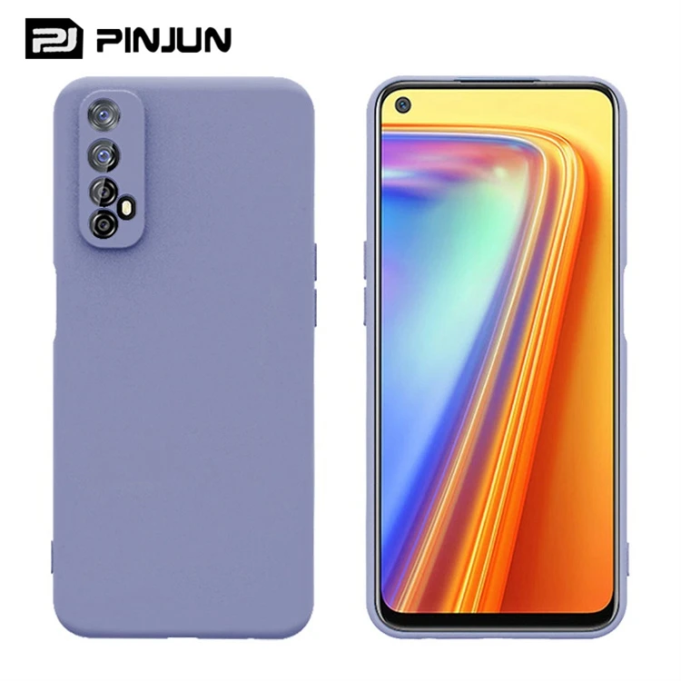 

lens camera protective soft cover for liquid silicone phone case, precise hole Ultra Light thin for Realme 7 case