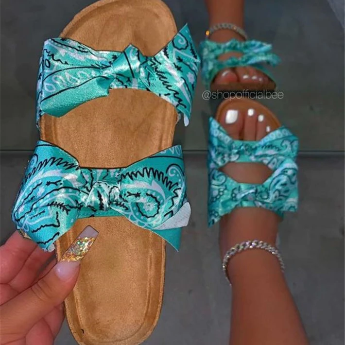 

Summer flat bottom double strap women's sandals fashion Roman leopard one word sandals