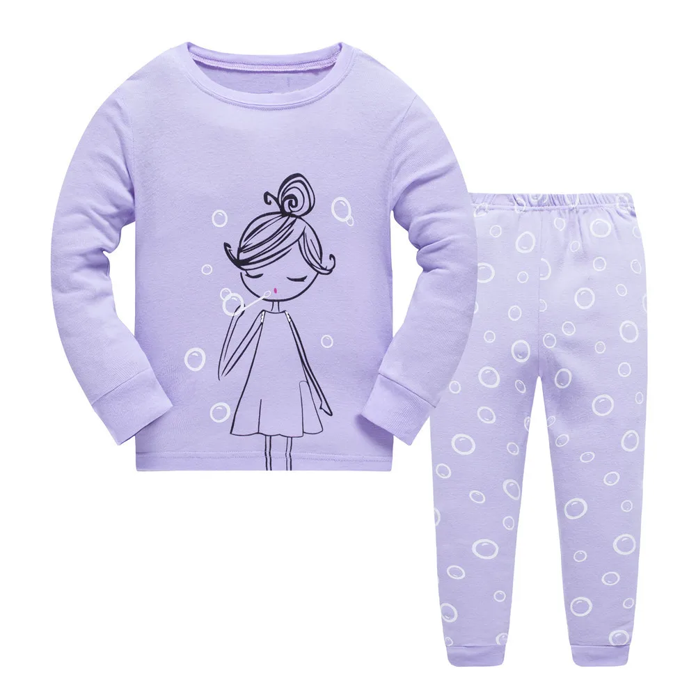 

Childrens Boy Girls Clothes Set Long Sleeve Pants Outfit Casual Kids Clothing Pajama Sets