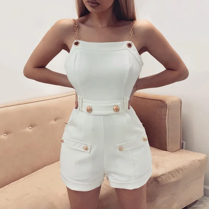 

2020 New arrival women Spaghetti Strap slim bodycon lady sexy playsuit