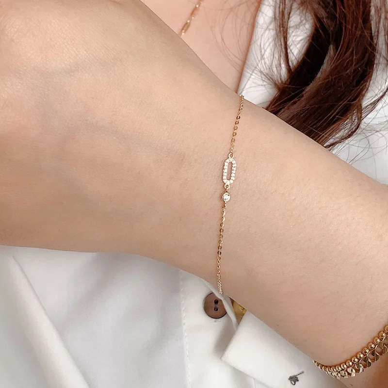 

Minimalist 14k Gold Plated 925 Sterling Silver Skinny Bracelet Dainty Paper Clip Stackable Women Bracelet