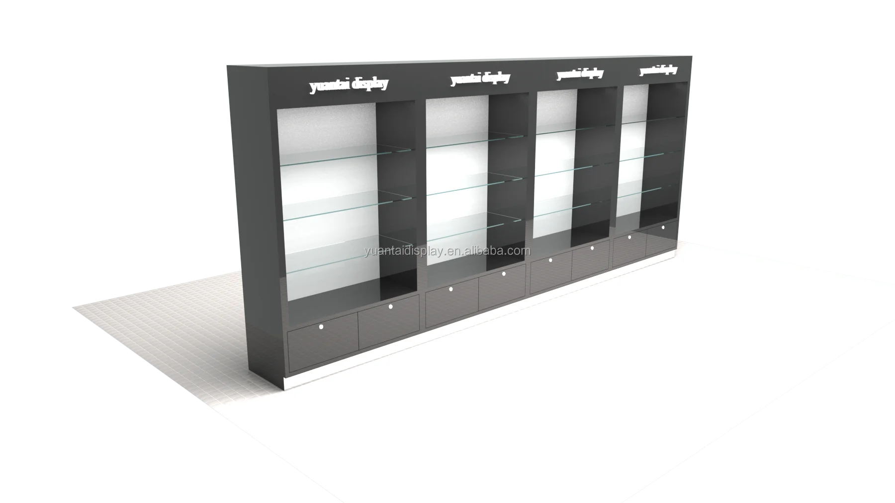 Wall Slat Display With Light And Accessories Display Showcase With Hooks Buy Wall Slat