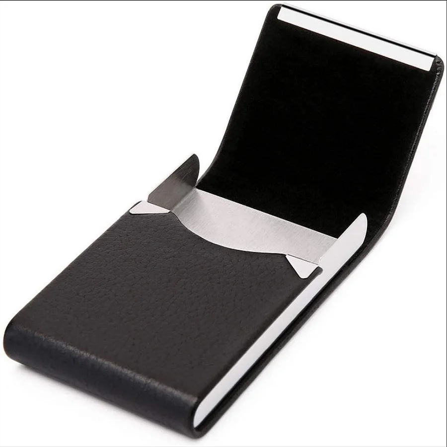 

OEM Factory Customized PU Leather Passport Credit Card Wallet Square Business Card Holder, Red, purple, black, rose, dark coffee, apricot, pink, silver gray