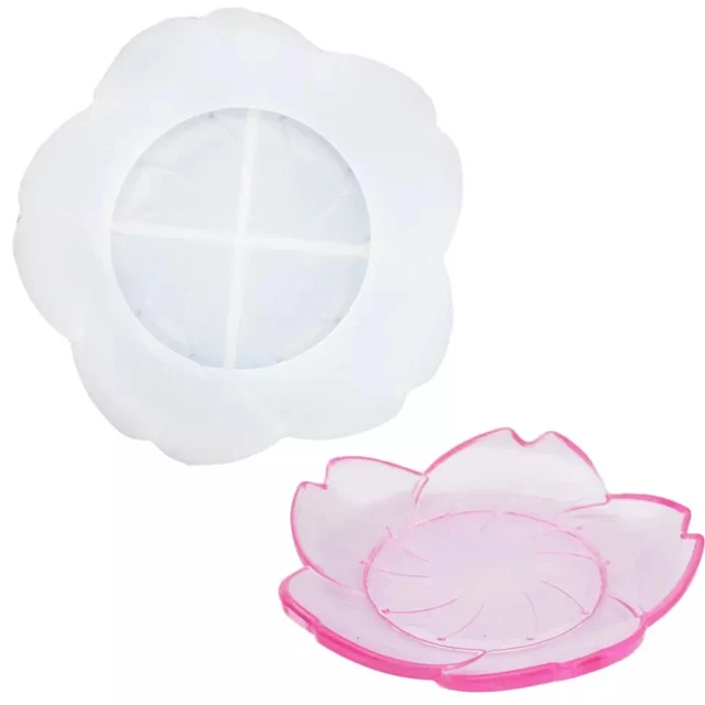 

Cherry Blossom Tray Crystal Resin Molds Dish Silicone Mold for DIY Crafts, White
