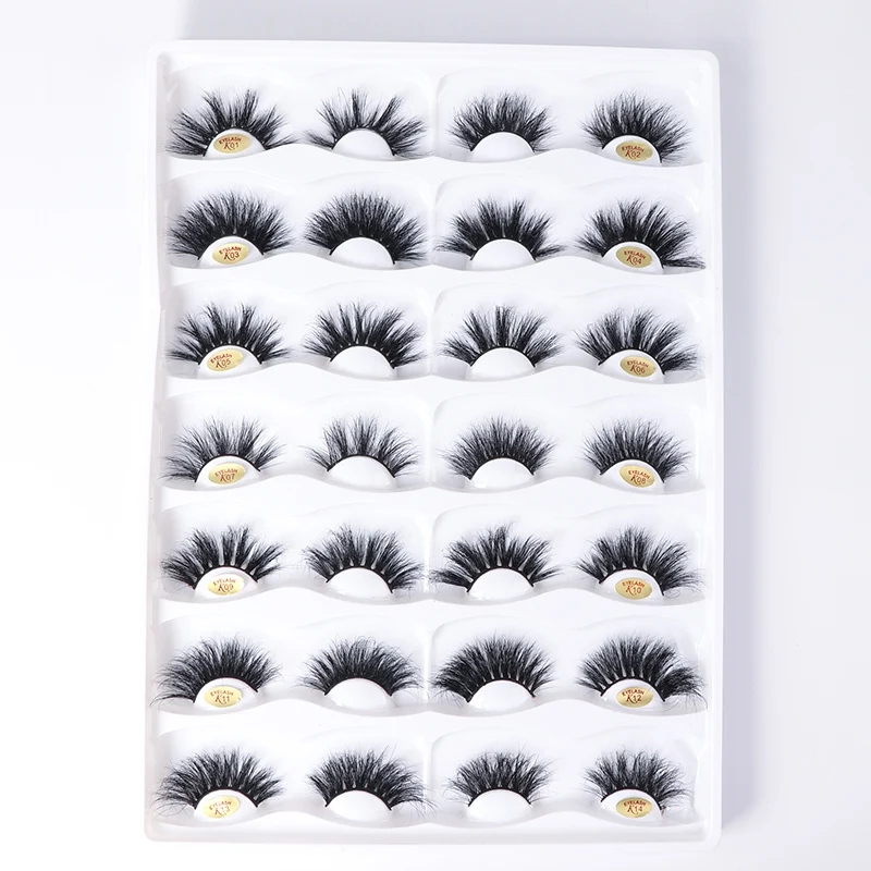 

wholesale 25mm Mink Eyelashes Handmade Lashes 25 mm 3d 5d 100% Real Mink Eyelash with Customized Box, Natural color