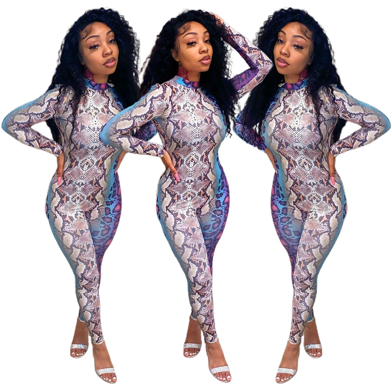 

Spring 2022 Fashion Jump Suits For Women Bodysuit Sexy Clothing Snake Print Woman Jumpsuit, Picture