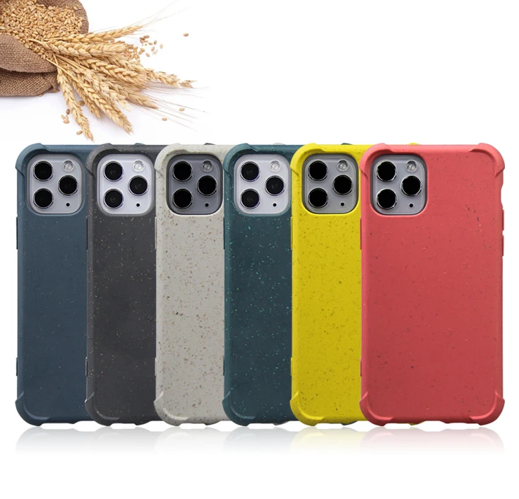 

Compostable Bamboo Diagonal Four Corner Anti Fall Phone Cover Case For iPhone