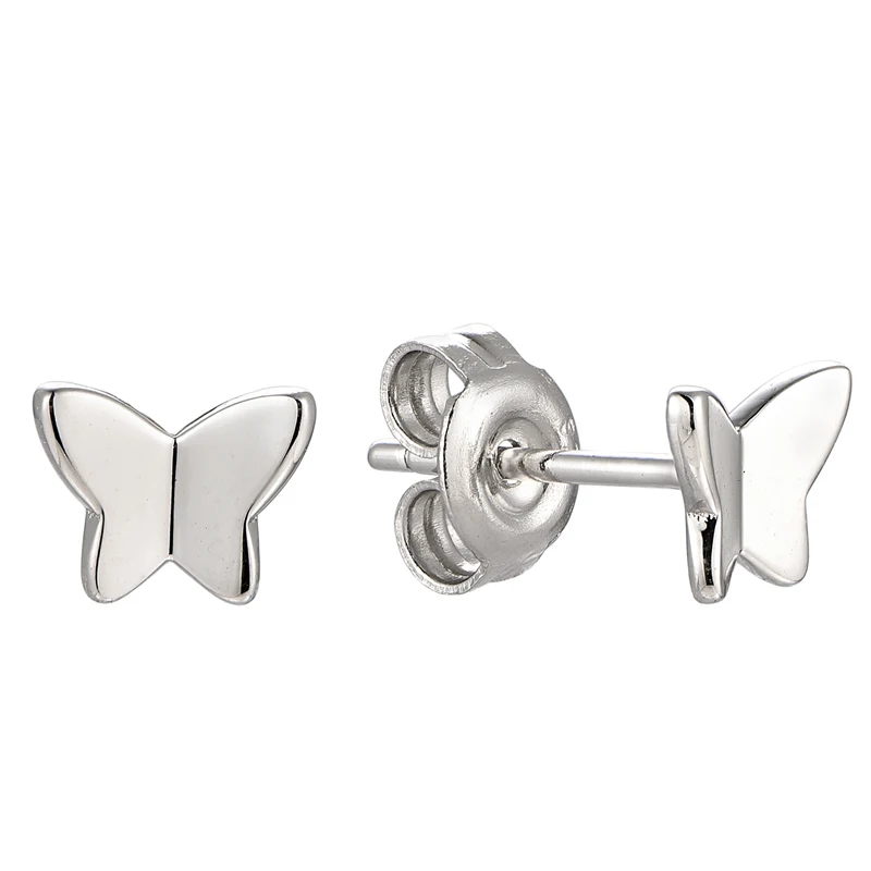 

2022 New custom jewellery 925 plain silver sterling butterfly stud earrings charm earing quality earings sets for women 2022