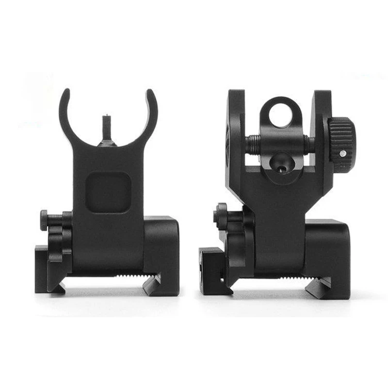

Fyzlcion Tactical Hunting Flip Up Front and Rear View Folding Quick Rail Riflescope Set, Black