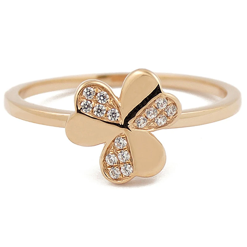 

Real 18 Karat Gold Rings Gold Jewelry 18K Solid Gold Clover Rings For Women